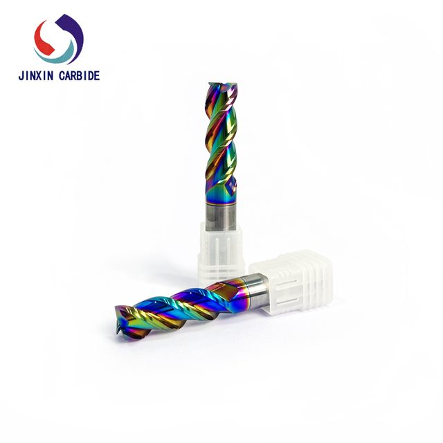 3-х перые концевые фрезы из карбида вольфрама для резки алюминия с покрытием DLC
